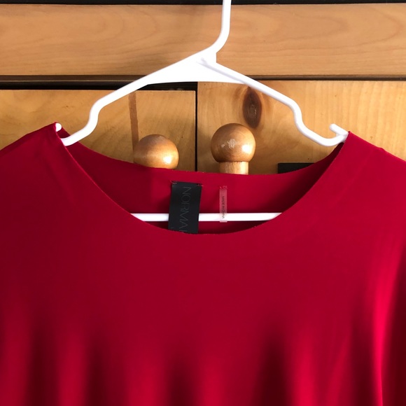 NWT Norma Kamali Red Long Sleeve Twist Mini Dress in Size Large-Gorgeous!!!!!! - Picture 5 of 5